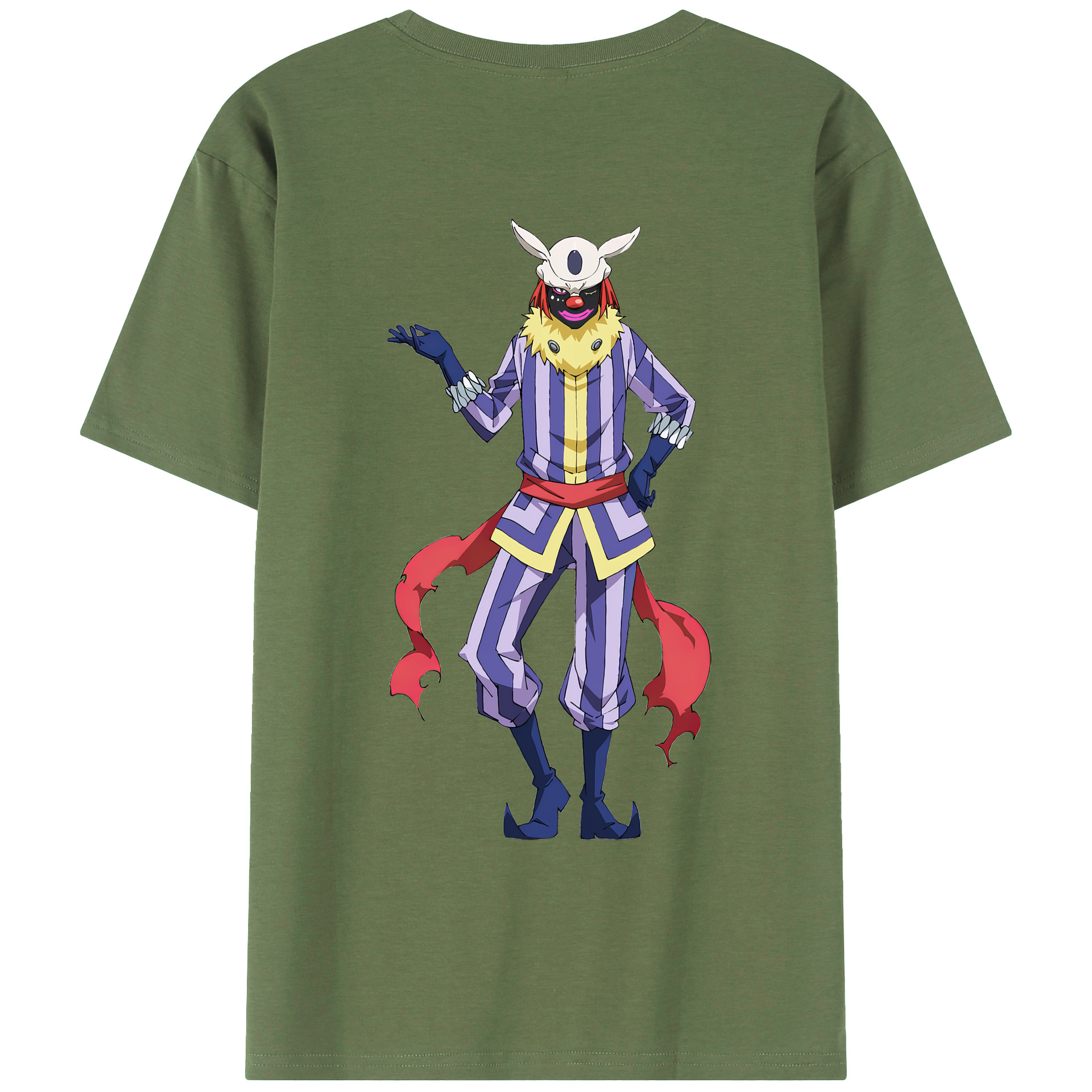 （画像用） 転スラ Regarding Reincarnated to Slime 綿100％ メンズ半袖Tシャツ（バックプリント） 通気性